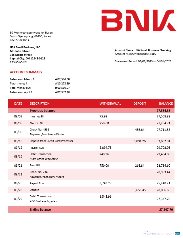 Download BNK Financial Group enterprise statement Word and PDF template Photoshop template